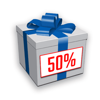50% Rabatt