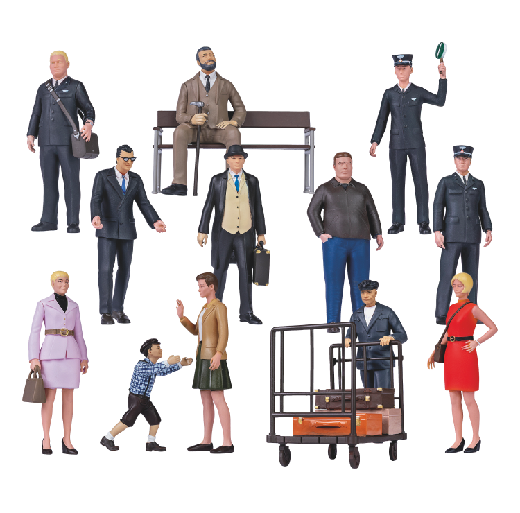 12 maßstabstreue Figuren für das Krokodil