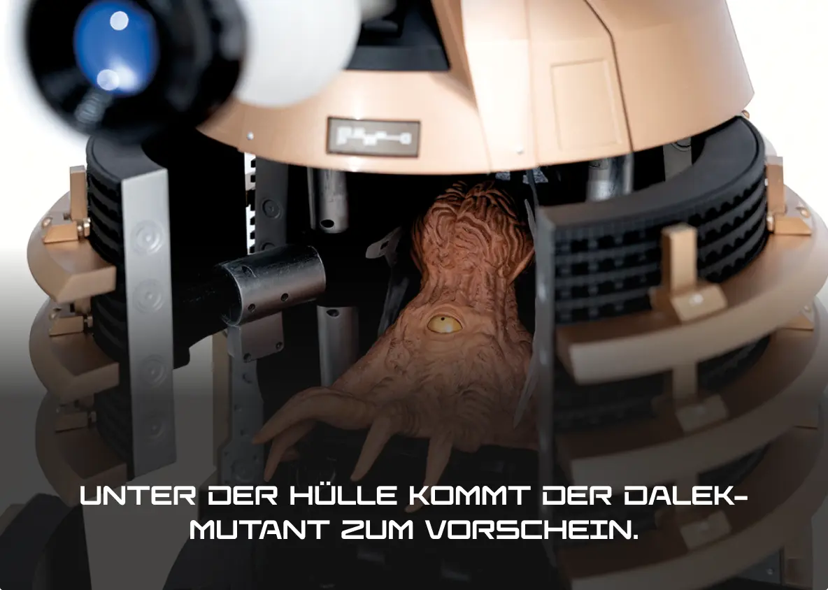 Unter der Hülle kommt der Dalek-Mutant zum Vorschein