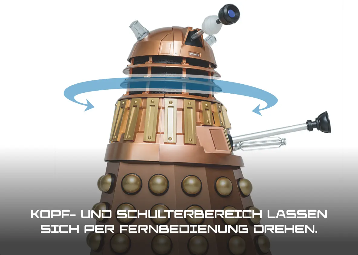 Kopf- und Schulterbereich lassen sich per Fernbedienung drehen